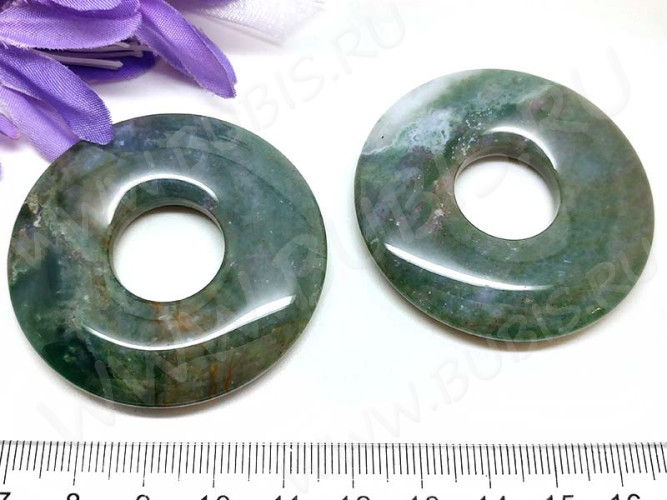 Кулон 0866 Бублик 50*50*6,5мм Агат Индийский (камни)