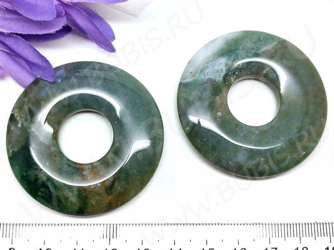 Кулон 0866 Бублик 50*50*6,5мм Агат Индийский (камни)