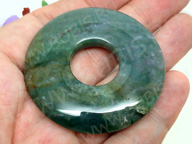 Кулон 0866 Бублик 50*50*6,5мм Агат Индийский (камни)