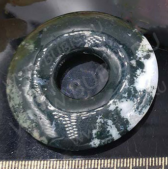 Кулон 0866 Бублик 50*50*6,5мм Агат Индийский (камни)