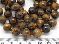 (ОПТ) Бусина округлая 10мм Тигровый глаз (камни) (НИТЬ)