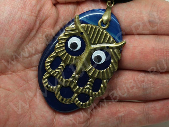 Держатель кулона 025 гладкий с пробой 18KGP 20*7*4мм черный никель (Brass)