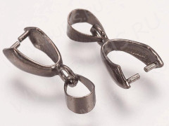 Держатель кулона 025 гладкий с пробой 18KGP 20*7*4мм черный никель (Brass)