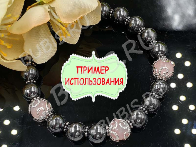 (СКИДКИ!!!) Бусина округлая 8мм Гематит (камни) (10шт.)