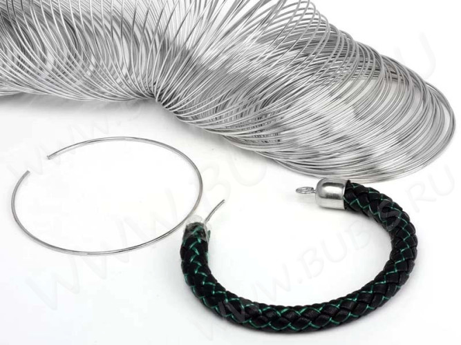 Мемори проволока - пружина - основа для браслета 55*1мм цвет платины (10 витков)