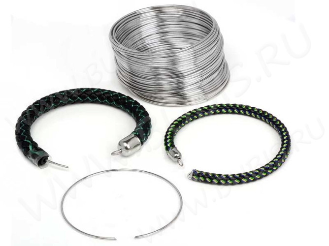 Мемори проволока - пружина - основа для браслета 55*1мм цвет платины (10 витков)