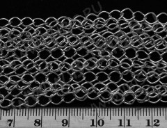 Цепочка I050 простая кручёная звено 6*5мм цвет платины (Iron) (50см)