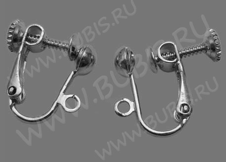 Основы для клипс №08 винтовые 17*13,5мм цвет платины (Brass) (1 пара)
