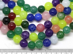 (ОПТ) Бусина округлая 8мм Жадеит МИКС (камни) (НИТЬ)