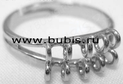 Основа (заготовка) для кольца 024 18мм с 10ю петельками цвет платины (Brass)