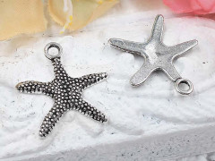 (СКИДКИ!!!) Подвеска Морская звезда 01 19,3*18,8*1,9мм античное серебро (литьё) (10шт.)