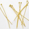 Купить Штифт с ШАРИКОМ 50*0,6мм золотистый (Brass) (10шт.) с доставкой по России