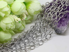 Цепочка I080 ДЛЯ БРАСЛЕТОВ звено 9,5*7мм цвет платины (Iron) (50см)