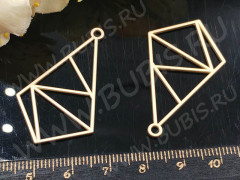 Подвеска Рамка 37 Капля геометрическая 40*24*1,2мм матовая золотистая (литьё)