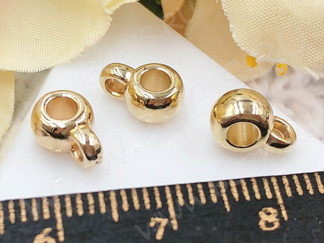 Бусина с петлёй 109 Бейл классика акриловый 9*6*4мм светлое золото (АКРИЛ CCB) (10шт.)