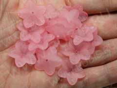 Бусина акрил Цветочек 53 матовый 18*17,5*5,5мм яр.розовый полупрозрачный (акрил) (10шт.)