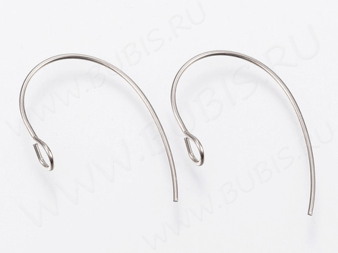 Швензы-крючки №102 петли округлые 25*20*0,7мм цвет платины (Хирургическая сталь) (1 пара)