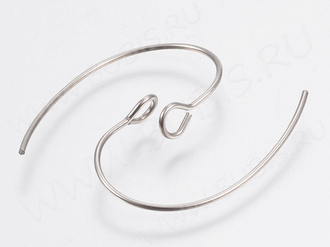 Швензы-крючки №102 петли округлые 25*20*0,7мм цвет платины (Хирургическая сталь) (1 пара)