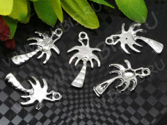 Подвеска Пальма 03 18,5*11*1,3мм цвет платины (литьё)