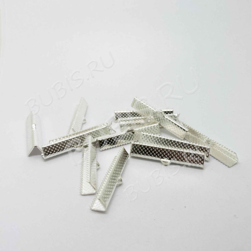 Зажимы №14 для лент 35*7,5*5,5мм серебристый (Iron) 