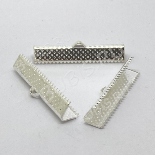 Зажимы №14 для лент 35*7,5*5,5мм серебристый (Iron) 