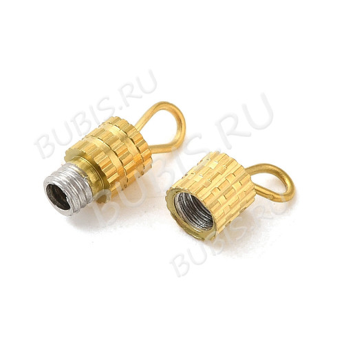 Замочек винтовой 17 с петельками 16*4мм золотистый (Хирургическая сталь)