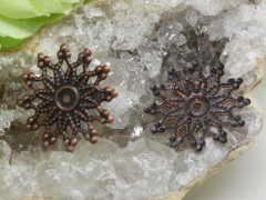 Декоративный элемент 068 Снежинка 19*18,5*0,5мм античная медь (Iron) (имитация скани)