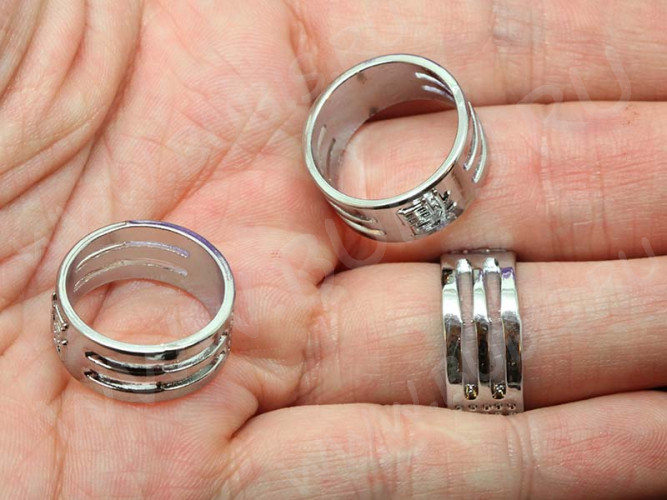 Инструмент Кольцо Приспособление для открывания разжимания колечек 02 20*20*8,5мм цвет платины (сплав) (инструменты для бижутерии)