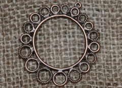 Подвеска для серёжек №121 Округлая 48*44*1,4мм античная медь