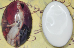 Кабошон стеклянный 16 Овал 30*20*8,5мм рисунок 06 (стекло)