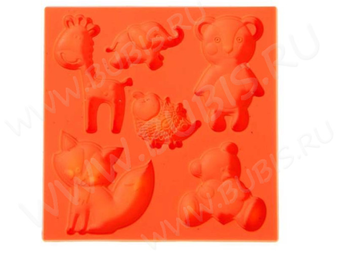 Молд 007 Зверюшки 8*8*0,55см рыжий (силикон) (инструменты для моделирования)