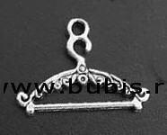 Подвеска Вешалка 01 3D 24*17*2мм античное серебро (литьё)
