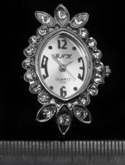 Заготовка для часов 086 овальная 38,8*26,2*9,6мм цвет платины и прозрачные стразы (часы)