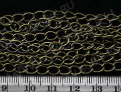 Цепочка I051 простая кручёная звено 6,5*4,5мм античная бронза (Iron) (50см)