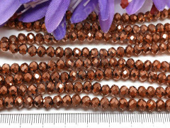 (СКИДКИ!!!) Бусина Абакус гранёный 6*6*4,5мм Хрусталь св.коричневый металлик непрозрачный (имитация Сваровски) (10шт.)