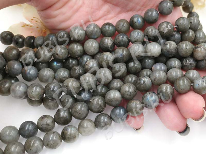 (СКИДКИ!!!) Бусина округлая 10мм Лабрадорит натуральный (камни) (10шт.)