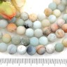 Купить (ОПТ) Бусина округлая 8мм МАТОВАЯ Амазонит натуральный (камни) (НИТЬ) с доставкой по России