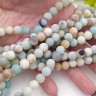 Купить (ОПТ) Бусина округлая 8мм МАТОВАЯ Амазонит натуральный (камни) (НИТЬ) с доставкой по России
