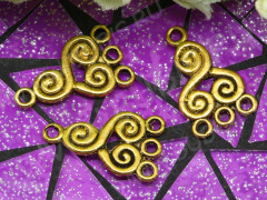 021 Коннектор Волны 21*13*1,2мм античное золото (литьё)