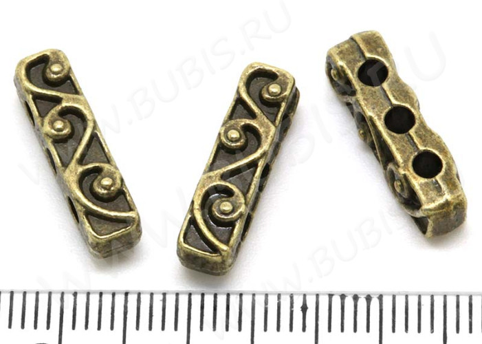Разделитель 20 на 3 нити 18*5*4,5мм античная бронза (литьё)