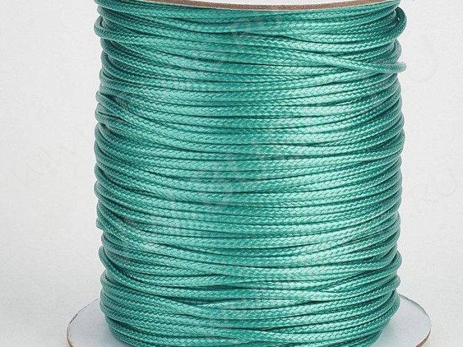 Вощёный полиэстеровый шнур "корейский" 2мм бирюзовый (1м)