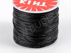 (ОПТ) Вощёный полиэстеровый шнур нить 0,45мм чёрный (катушка 160м)