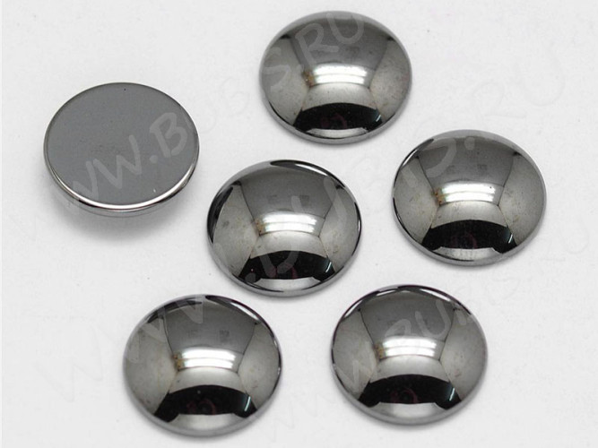 Кабошон каменный 108 Круг 10*10*2,8мм Гематит синт. (камни)