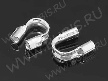 Защита ланки 01 протектор от перетирания нити и лески 4*5*1мм серебристая (Brass) (50шт.)