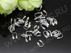 Защита ланки 01 протектор от перетирания нити и лески 4*5*1мм серебристая (Brass) (50шт.)