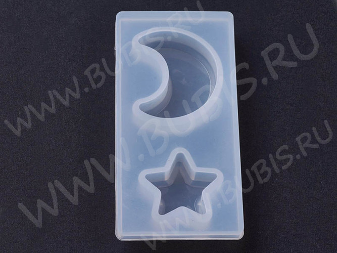 Молд 063 для эпоксидной смолы Звезда и Луна 72*36*10мм (силикон)