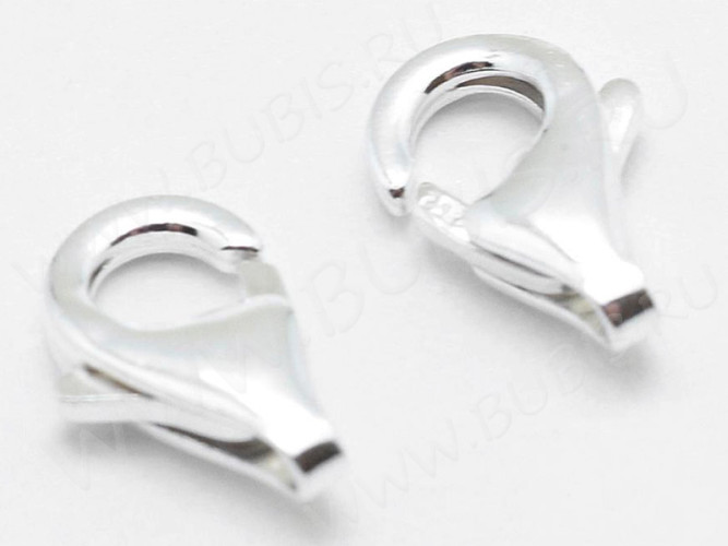 Замочек карабин №076 серебро 925 8*5*2,3мм серебристый (Sterling Silver)