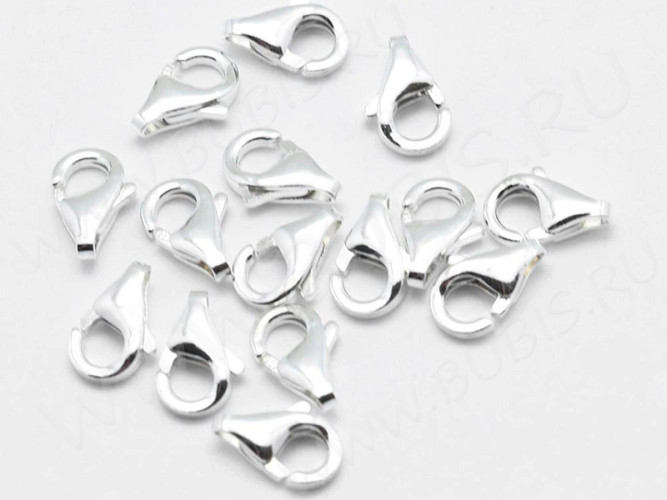 Замочек карабин №076 серебро 925 8*5*2,3мм серебристый (Sterling Silver)