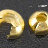 Купить Обжимная бусина 03 маскировочная разъёмная покрывная 3,2*2,2мм золотистая (Brass) (20шт) с доставкой по России