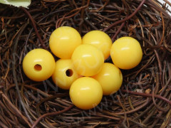 (СКИДКИ!!!) Бусина Округлая 12 Шар 10мм т.жёлтый глянцевый непрозрачный (акрил) (10шт.)